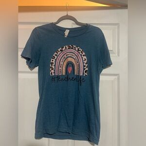 Teacher Life Bella Canvas Heather Blue Tee